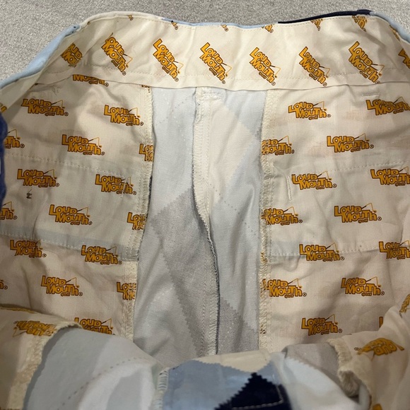 [W36L30]Loudmouth Men's Blue and White Argyle Golf Pants - Picture 3 of 8
